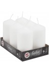 White Hofer Large Cylindrical Candles 6x12cm Set of 6 Candles 30h