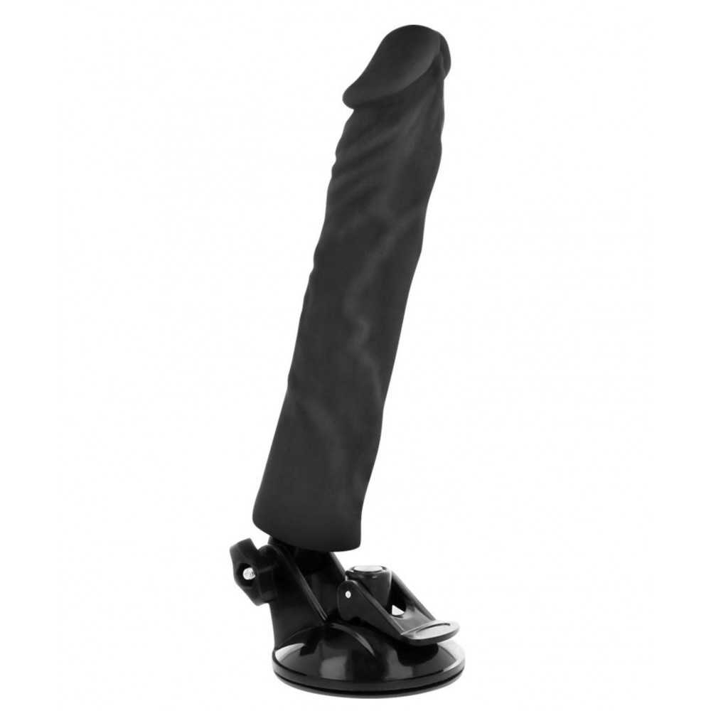 BaseCock Black Realistic Vibrator remote control 21cm