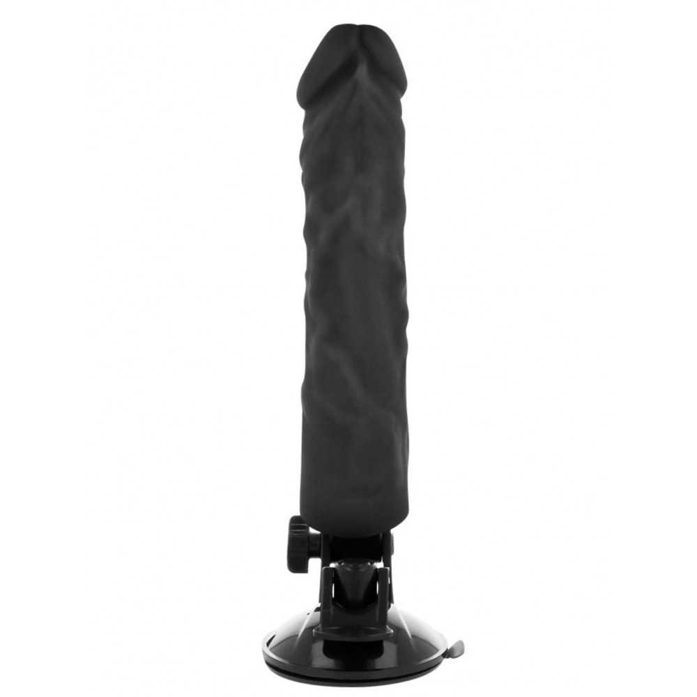 BaseCock Black Realistic Vibrator remote control 21cm