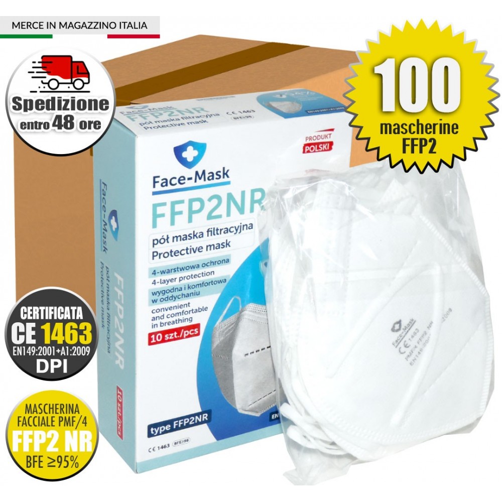 Face-Mask White PMF FFP2 NR Mask CE1463 PPE Made in EU 100pcs N90056004422-100