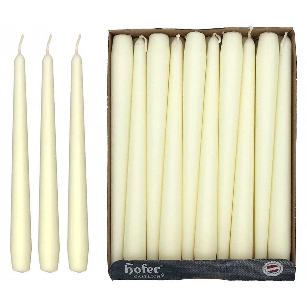 Hofer Conical Candles for candlesticks Set of 100 Candles Ø23x250mm 7h Ivory