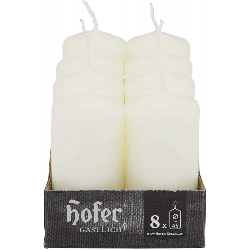 Hofer Non-drip Pillar Candles 45x90mm 12h Box of 8Pcs Ivory