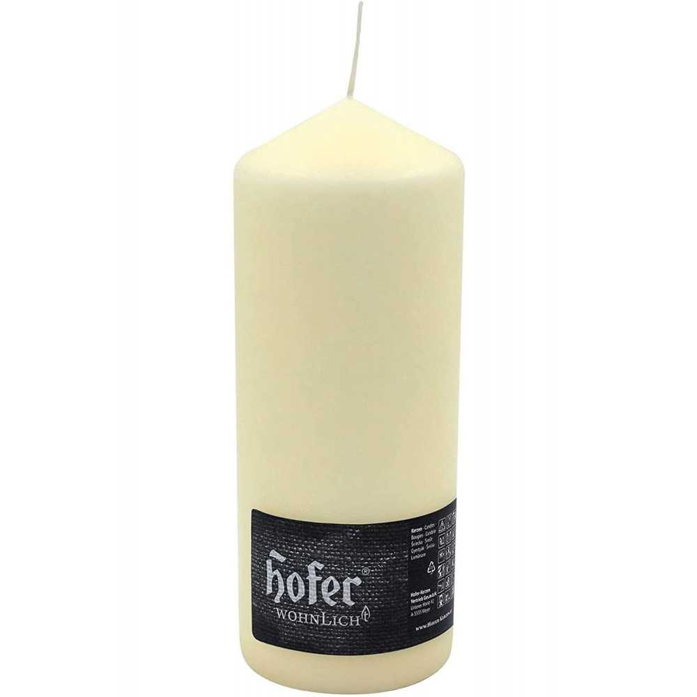 Hofer Non-drip Pillar Candles 80x200mm 78h 1Pc Ivory