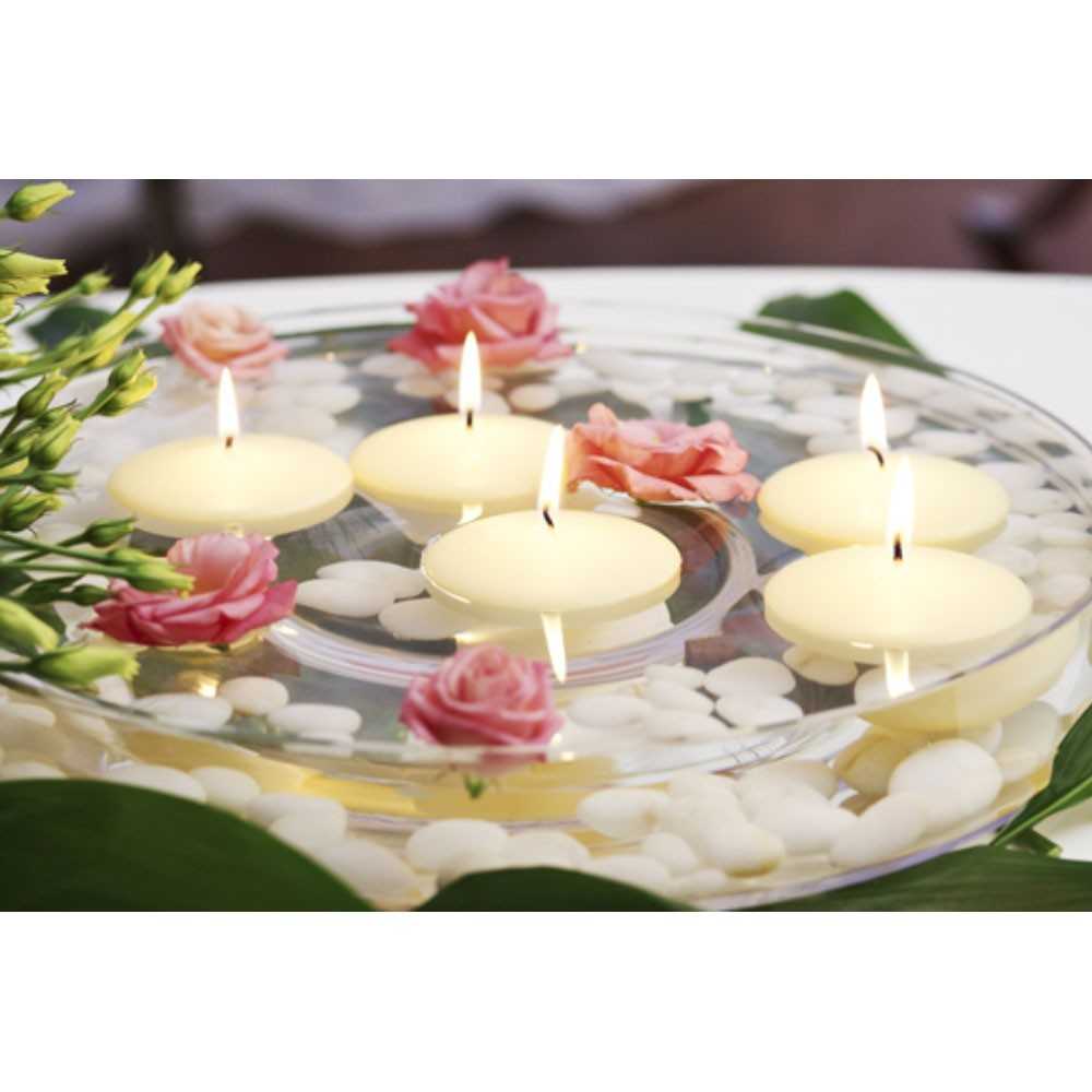 Hofer Float Candele Galleggianti 2-4h 5cm 10Pz Inodore Avorio