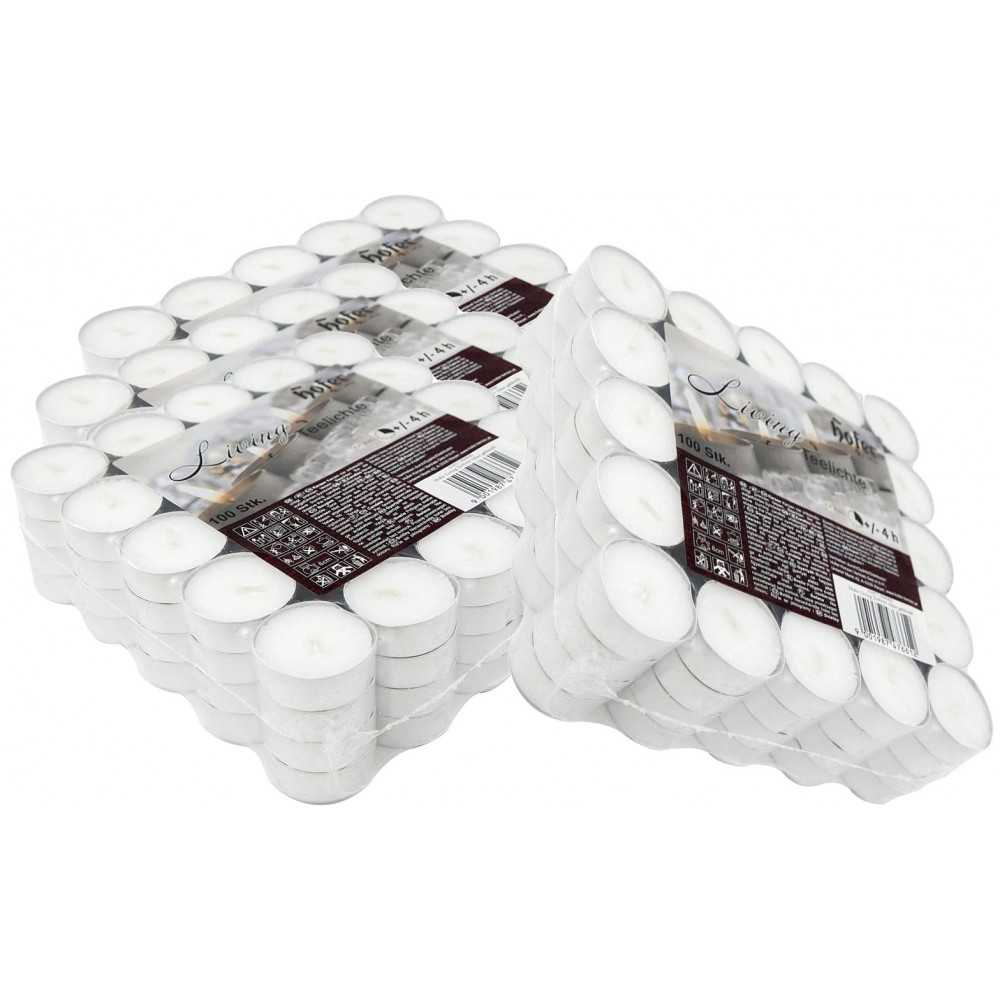 Hofer Tealight 400Pz Living 4h Candele Lumini Bianchi Non profumati