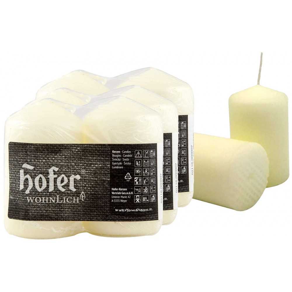 Ivory Hofer Non-drip Pillar Candles 50x80mm 17h 8Pcs