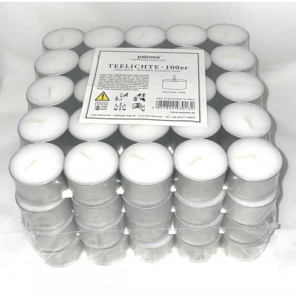 Pajoma Unscented Tealights 100Pcs 8h