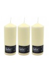 Hofer Non-drip Pillar Candles 3Pcs 78h Ivory