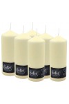 Hofer Non-drip Pillar Candles 6Pcs 78h Ivory