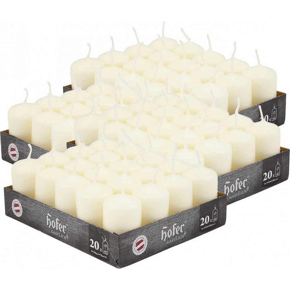 Hofer Non-drip Pillar Candles 80Pcs 7h Ivory