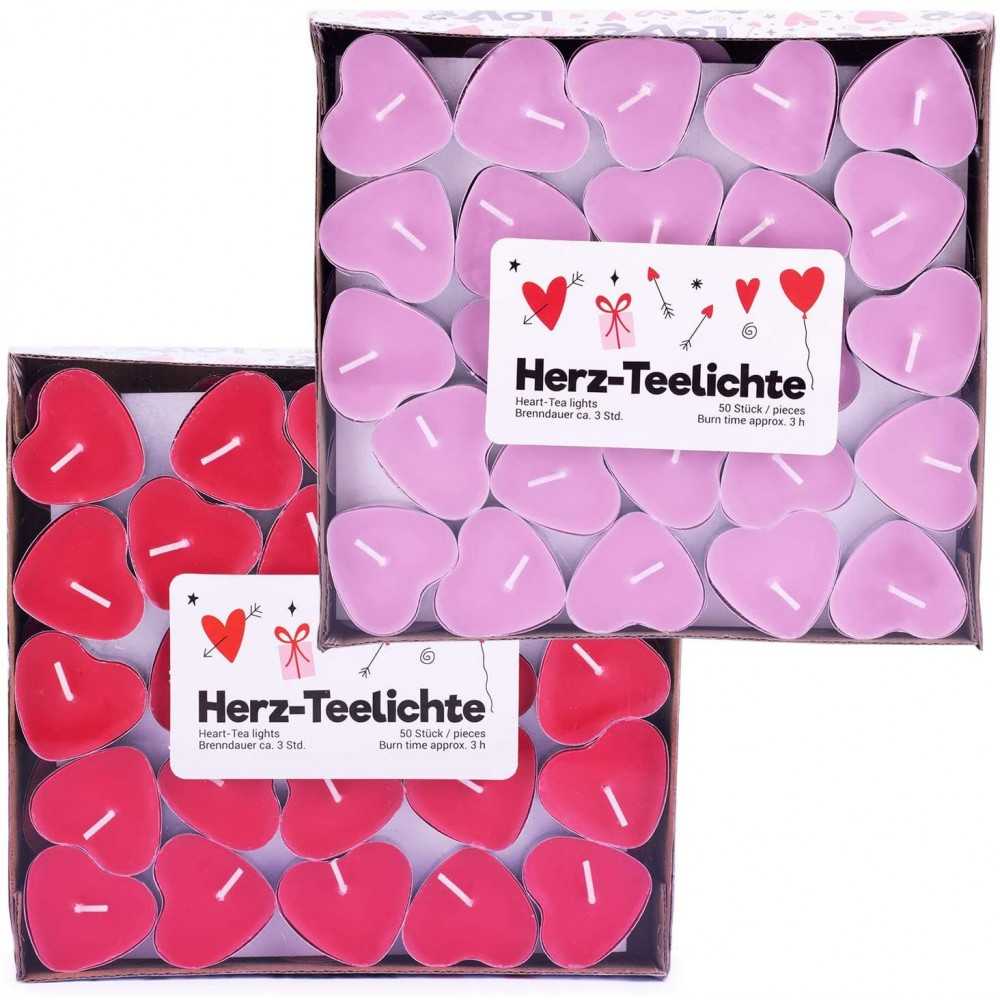 Pajoma Love me Heart-shaped Scented Tealights 100 Pcs 3h