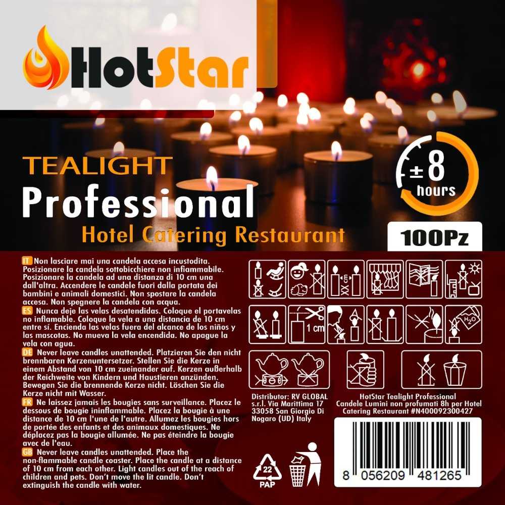 HotStar Professional Tealight Unscented Candles 8h 100Pcs White