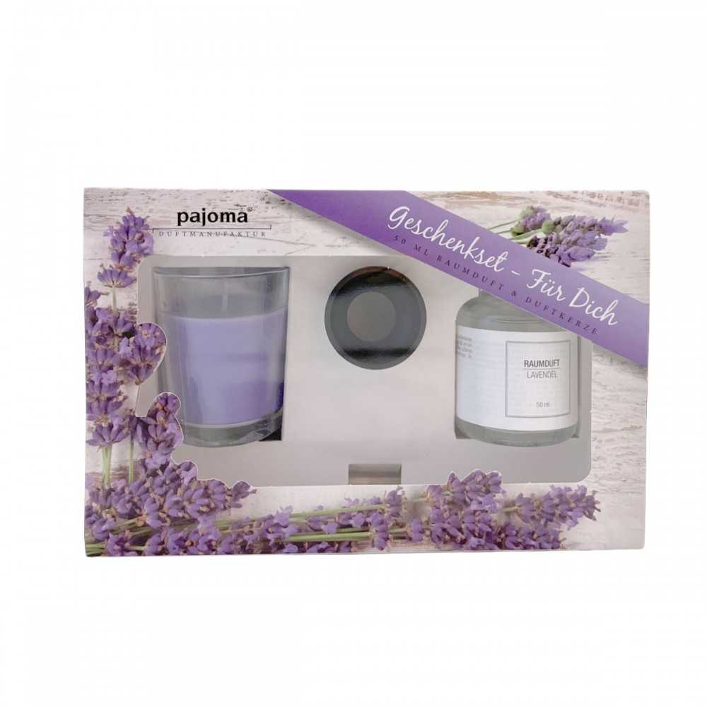 Pajoma Gift Set For You Lavender Candle and Diffuser with wooden sticks