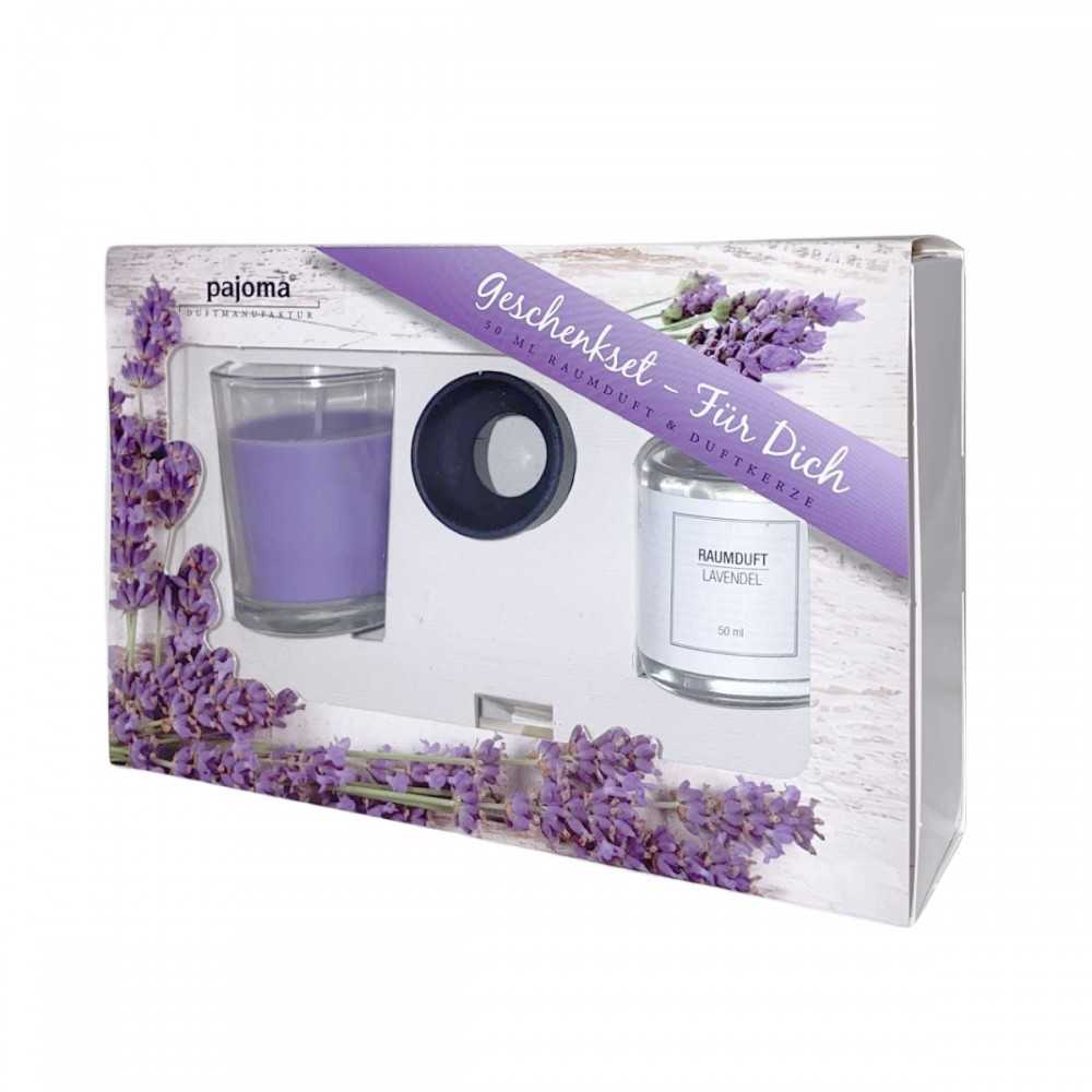 Pajoma Gift Set For You Lavender Candle and Diffuser with wooden sticks