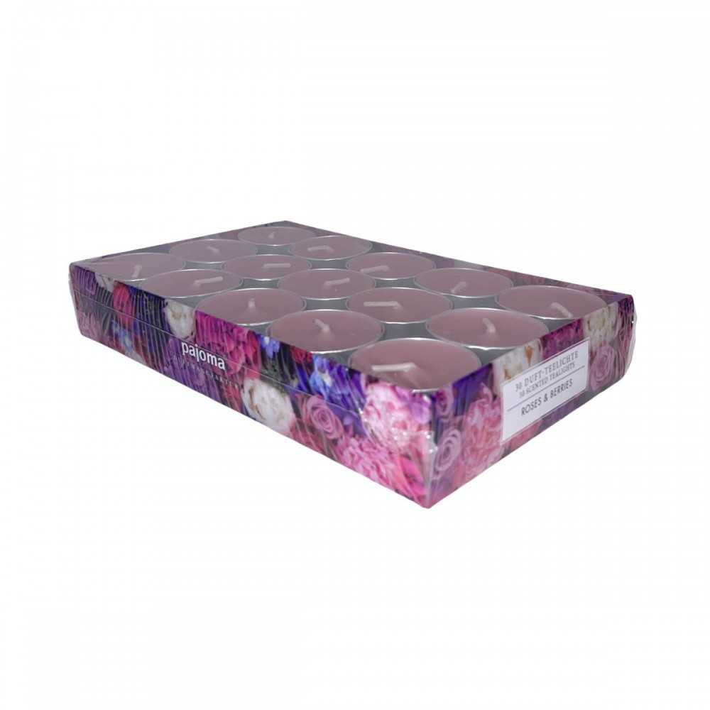 Pajoma Roses & Berries Tealight Candeline Lumini profumati 30Pz 4h