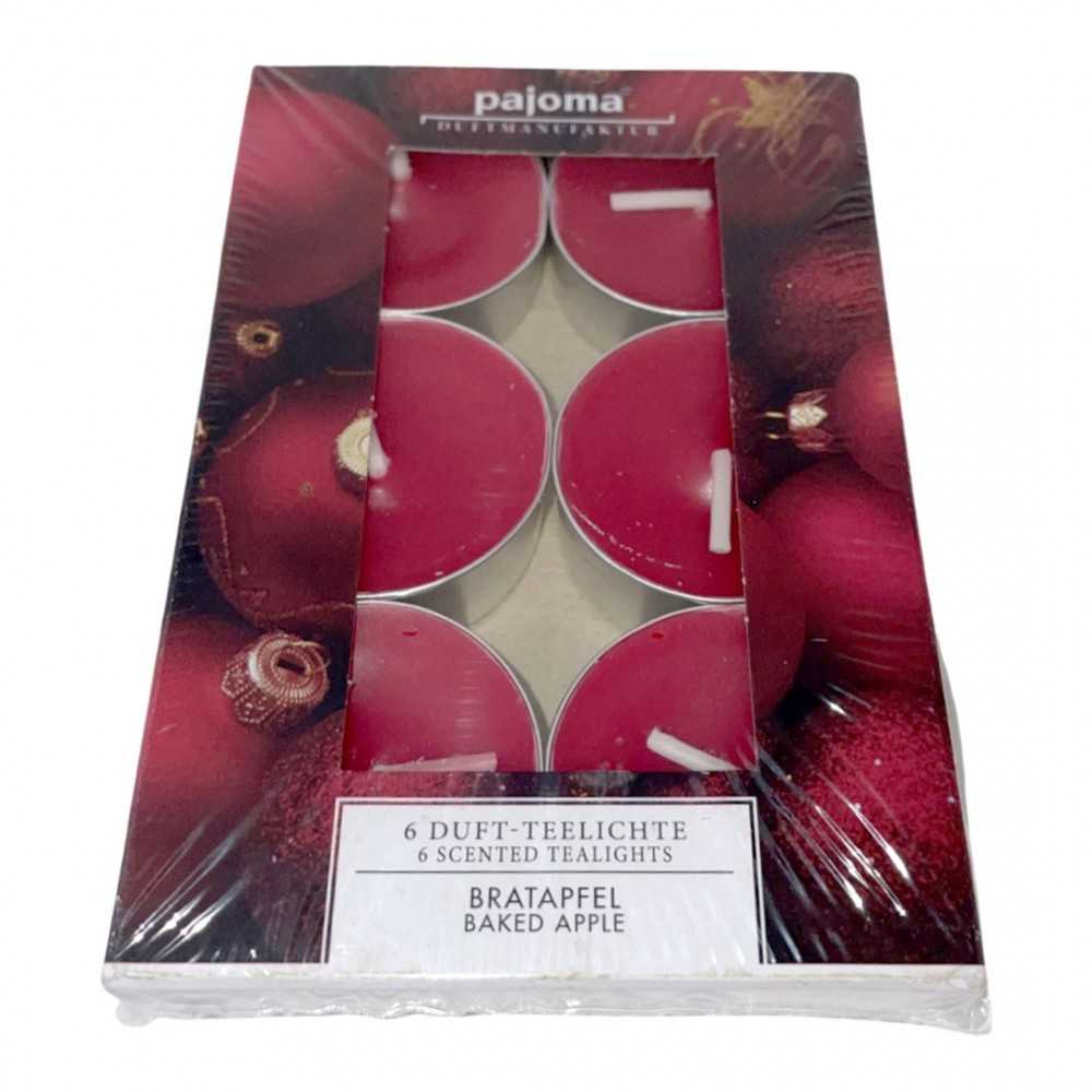 Pajoma Baked Apple Tealight 6Pcs Scented Candles 4h