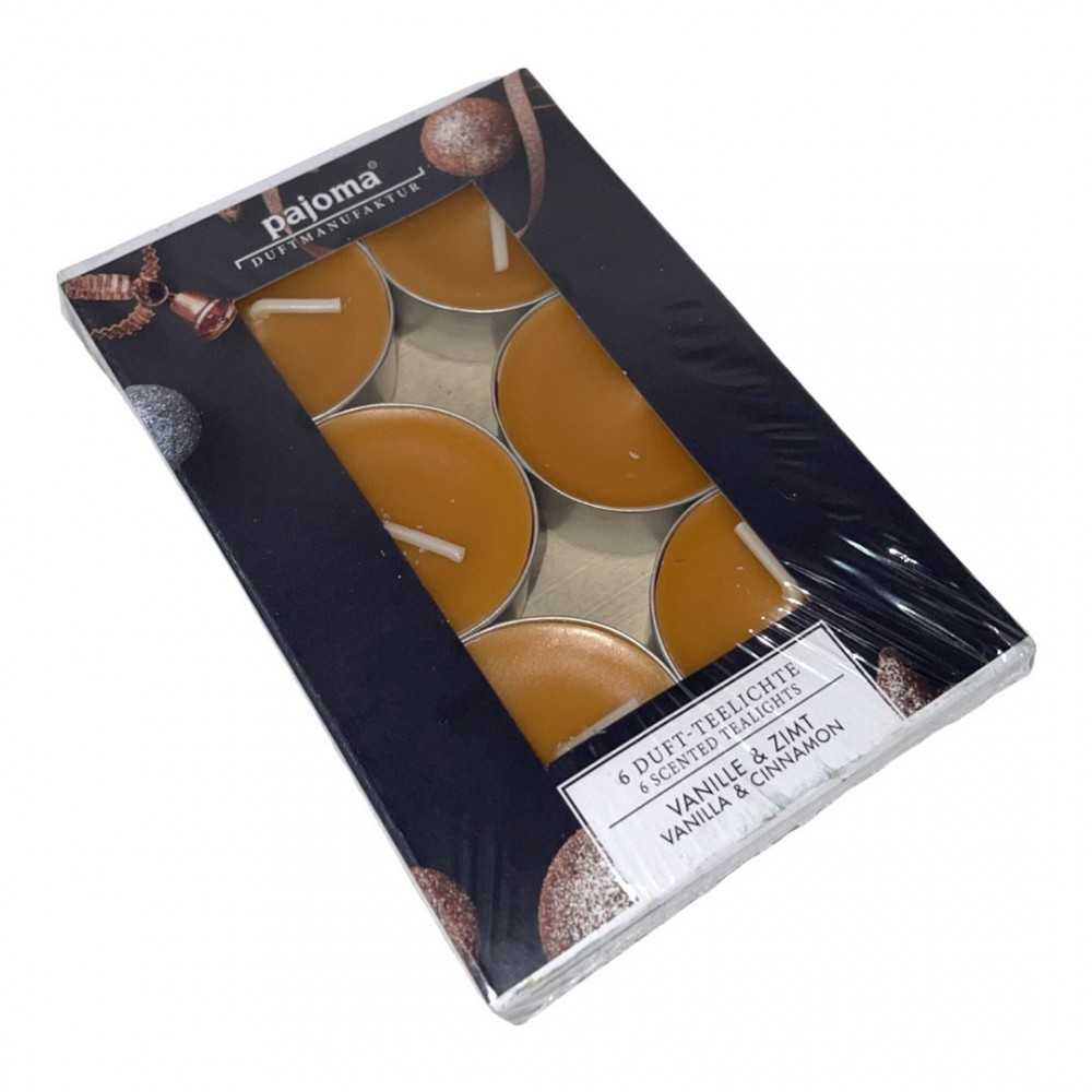 Pajoma Vanilla & Cinnamon Tealight Lumini profumati 6Pz 4h