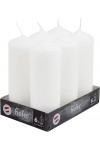 White Hofer Large Cylindrical Candles 6x16.5cm Set of 6 Candles 43h