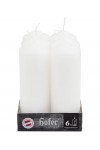 White Hofer Large Cylindrical Candles 6x16.5cm Set of 6 Candles 43h