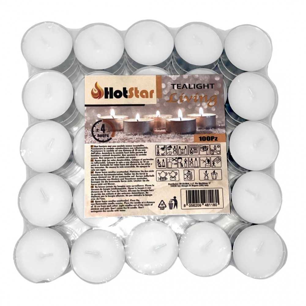 HotStar Living Tealight Unscented Candles 4h 50Pcs White