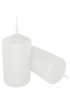 HotStar Pillar Wax Cylindrical Candles Duration 7 Hours d40 h70 mm White Color Set of 8 Pieces