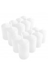 HotStar Pillar Wax Cylindrical Candles Duration 7 Hours d40 h70 mm White Color Set of 16 Pieces