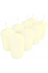 HotStar Pillar Wax Cylindrical Candles Duration 7 Hours d40 h70 mm Ivory Color Set of 8 Pieces