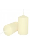 HotStar Pillar Wax Cylindrical Candles Duration 7 Hours d40 h70 mm Ivory Color Set of 8 Pieces