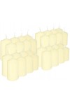 HotStar Pillar Wax Cylindrical Candles Duration 7 Hours d40 h70 mm Ivory Color Set of 32 Pieces