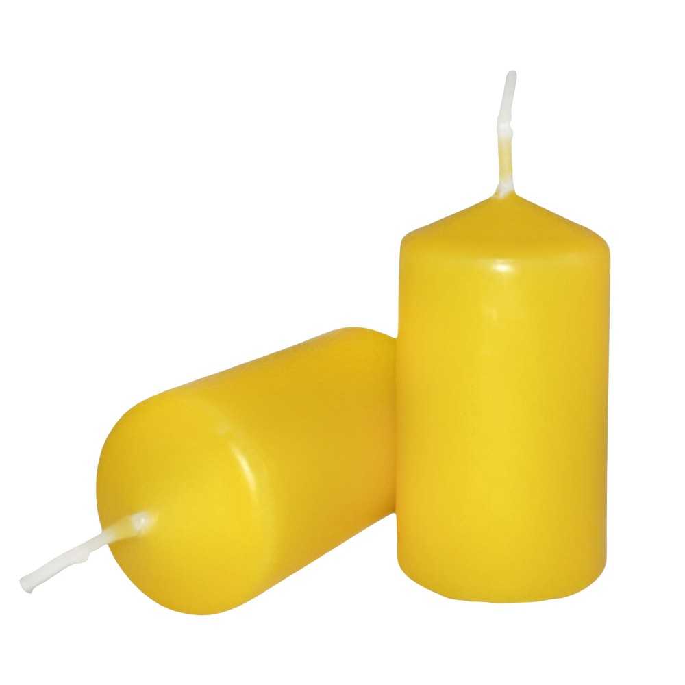 HotStar Candele Cilindriche Cera a Colonna Durata 7 Ore d40 h70 mm Colore GIALLO Set di 8 Pezzi Antigoccia