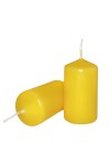 HotStar Pillar Wax Cylindrical Candles Duration 7 Hours d40 h70 mm YELLOW Color Set of 8 Pieces