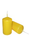 HotStar Candele Cilindriche Moccoli Cera a Colonna Durata 7 Ore d40 h70 mm Colore GIALLO Set di 16 Pezzi Antigoccia