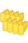 HotStar Professional Candele Cilindriche Moccoli Cera a Colonna Durata 7 Ore d40 h70 mm Colore Giallo Set di 32 Pezzi Antigoccia