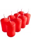 HotStar Pillar Wax Cylindrical Candles Duration 7 Hours d40 h70 mm RED Color Set of 8 Pieces