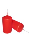 HotStar Pillar Wax Cylindrical Candles Duration 7 Hours d40 h70 mm Red Color Set of 16 Pieces