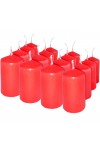 HotStar Pillar Wax Cylindrical Candles Duration 7 Hours d40 h70 mm Red Color Set of 16 Pieces