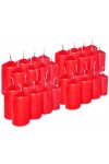 HotStar Professional Candele Cilindriche Moccoli Cera a Colonna Durata 7 Ore d40 h70 mm Colore Rosso Set di 32 Pezzi Antigoccia