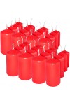 HotStar Pillar Wax Cylindrical Candles Duration 7 Hours d40 h70 mm Red Color Set of 32 Pieces