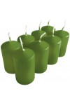 HotStar Pillar Wax Cylindrical Candles Duration 7 Hours d40 h70 mm GREEN Color Set of 8 Pieces