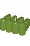 HotStar Pillar Wax Cylindrical Candles Duration 7 Hours d40 h70 mm Green Color Set of 16 Pieces