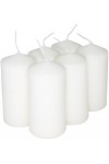 HotStar Pillar Wax Cylindrical Candles Duration 12 Hours d45 h90 mm White Color Set of 6 Pieces