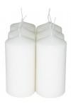 HotStar Pillar Wax Cylindrical Candles Duration 12 Hours d45 h90 mm White Color Set of 6 Pieces