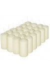 HotStar Pillar Wax Cylindrical Candles Duration 12 Hours d45 h90 mm Ivory Color Set of 24 Pieces