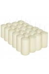 HotStar Pillar Wax Cylindrical Candles Duration 12 Hours d45 h90 mm Ivory Color Set of 24 Pieces