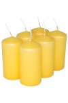 HotStar Pillar Wax Cylindrical Candles Duration 12 Hours d45 h90 mm Yellow Color Set of 6 Pieces