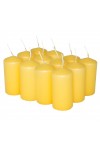 HotStar Pillar Wax Cylindrical Candles Duration 12 Hours d45 h90 mm Yellow Color Set of 12 Pieces