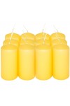 HotStar Pillar Wax Cylindrical Candles Duration 12 Hours d45 h90 mm Yellow Color Set of 12 Pieces