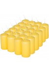 HotStar Pillar Wax Cylindrical Candles Duration 12 Hours d45 h90 mm Yellow Color Set of 24 Pieces