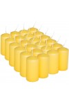 HotStar Pillar Wax Cylindrical Candles Duration 12 Hours d45 h90 mm Yellow Color Set of 24 Pieces