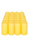 HotStar Pillar Wax Cylindrical Candles Duration 12 Hours d45 h90 mm Yellow Color Set of 24 Pieces